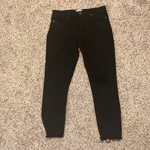 Paige black distressed jeans